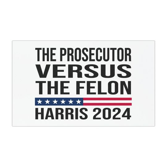 The Prosecutor vs The Felon, Kamala Harris 2024 Car Magnet