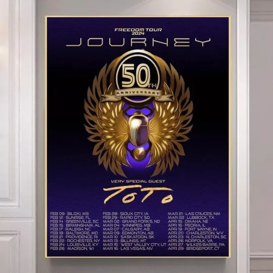 Journey Freedom Tour 2024 Poster- 2024 Concert Poster