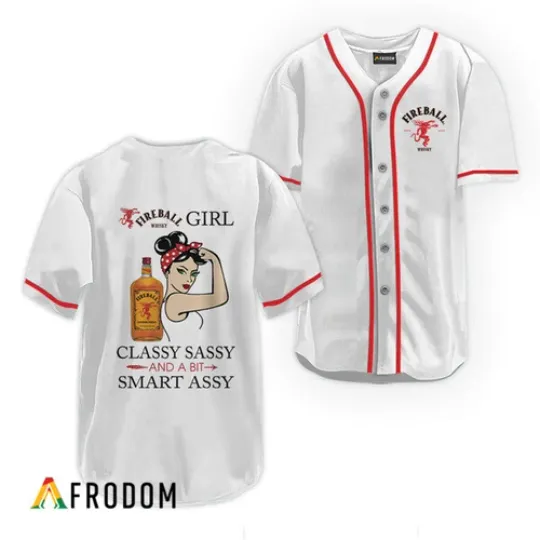 Fireball Classy Sassy And A Bit Smart Assy Printed Baseball Shirt