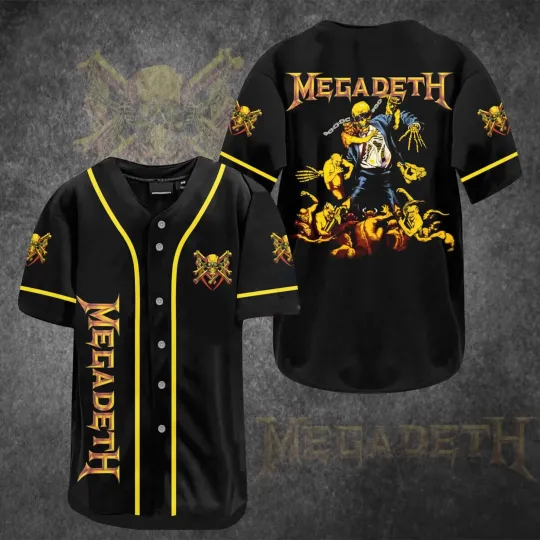 Megadeth Rock Band Music Baseball Jersey Print Unisex Men Women