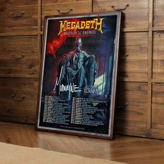 Megadeth Destroy All Enemies Tour 2024 poster, Gift Poster