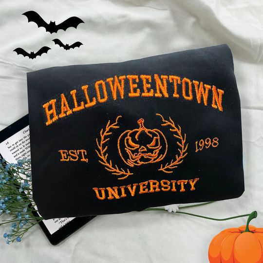 Halloweentown University Embroidered Sweatshirt, Halloween Sweatshirt