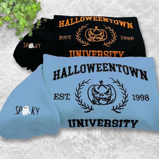 Halloweentown University Embroidered Sweatshirt, Halloween Sweatshirt