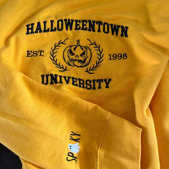 Halloweentown University Embroidered Sweatshirt, Halloween Sweatshirt