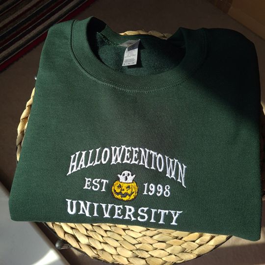 HalloweenTown University Embroidered Sweatshirt, Halloween Sweatshirt