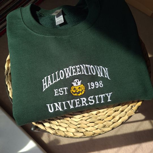 HalloweenTown University Embroidered Sweatshirt, Halloween Sweatshirt