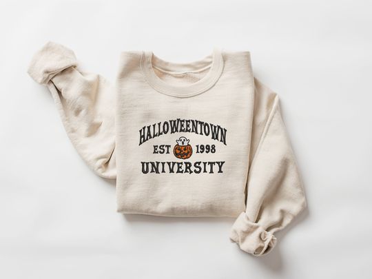 Embroidered Halloweentown Sweatshirt, Embroidered Fall Sweatshirt