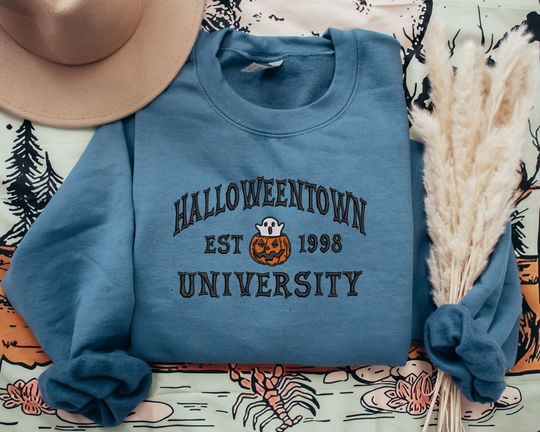 Embroidered Halloweentown Sweatshirt, Embroidered Fall Sweatshirt