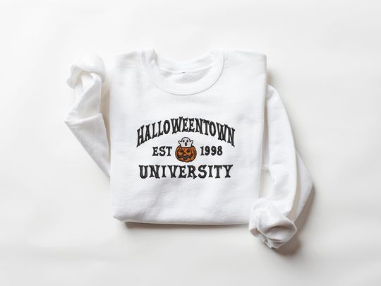 Embroidered Halloweentown Sweatshirt, Embroidered Fall Sweatshirt