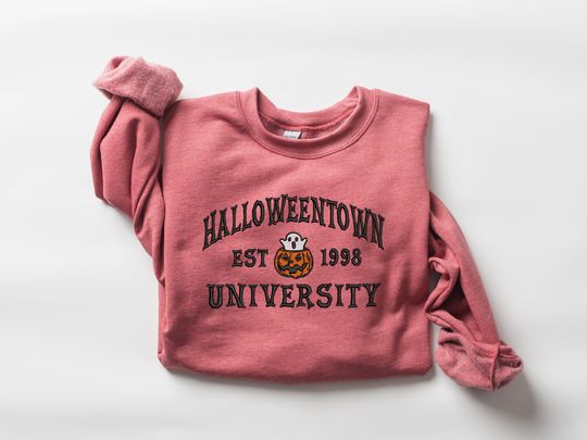 Embroidered Halloweentown Sweatshirt, Embroidered Fall Sweatshirt