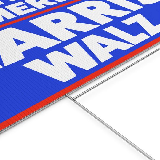 Vote for America HARRIS Walz Plastic Yard Sign! Harris Walz 2024!