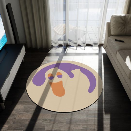 Halloween Sugar Cookie Ghost Round Rug Spooky Home Decor