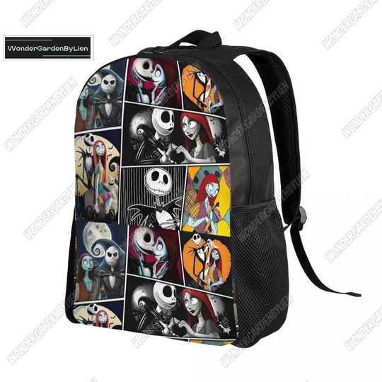 Jack Skellington And Sally Backpack, Nightmare Before Christmas Lunch Bag, Disney Cartoon School Bag, Casual Travel Bag Kids And Adult