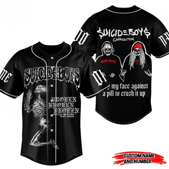 Suicideboys Carrollton Custom Black Baseball Jersey Online