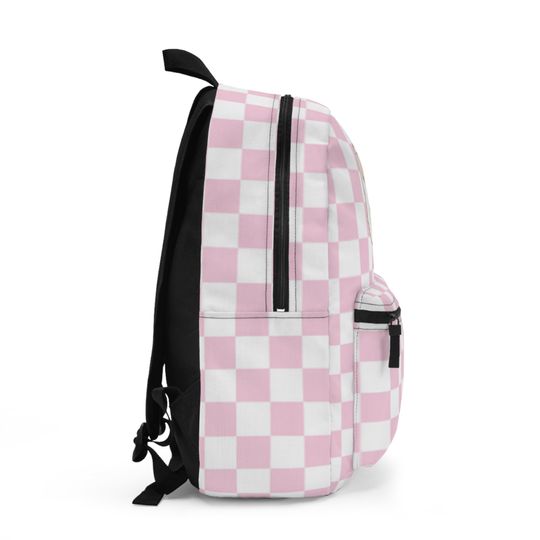 Cute Multi Pattern pink and white Backpack with a kitty