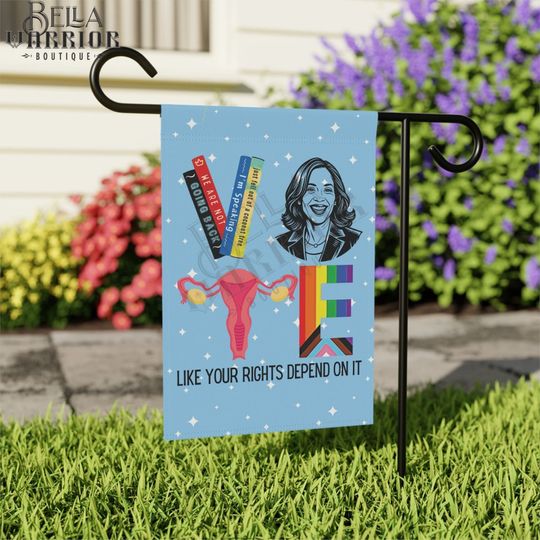 Kamala Harris Vote Garden Flag, Democrat Equality Yard Sign,