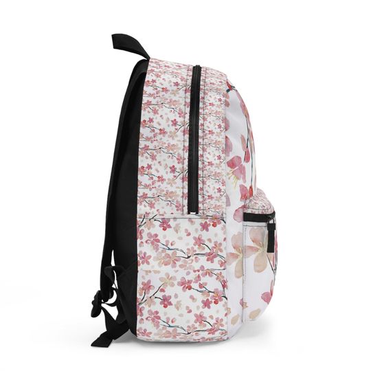 Watercolor pink flowers backpack , Custom flower pattern Backpack ,back to school, Pre-k Grad school,high school, Personalized backpack