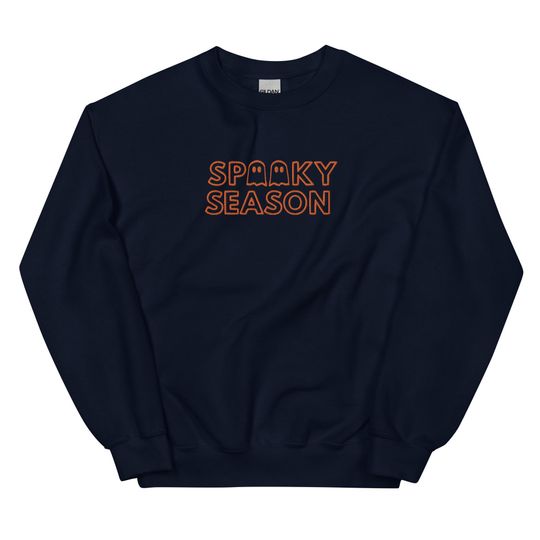 Spooky Season Embroidered Sweatshirt, Crewneck Sweatshirt