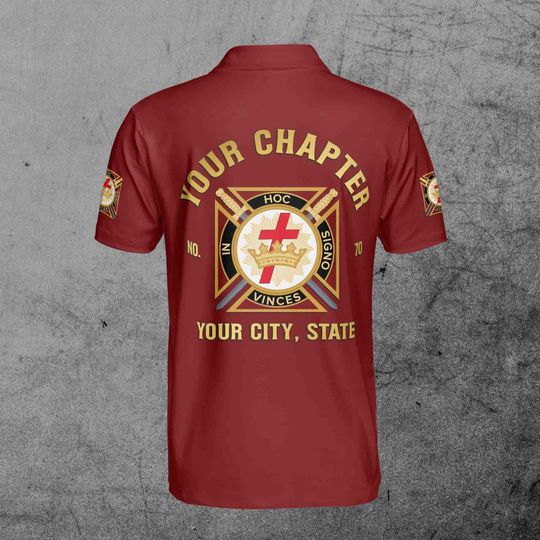Customize Name Chapter Masonic Knights Templar Freemasonry Men's Polo Shirt