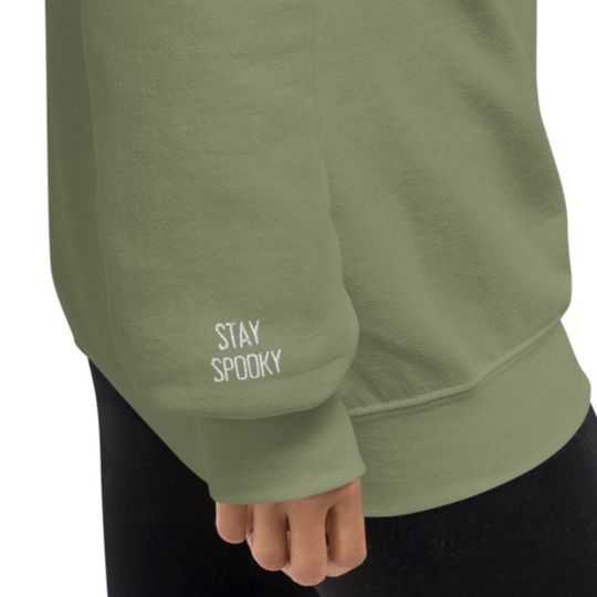 EMBROIDERED TEACHER GHOST Halloween Sweatshirt,  embroidered crewneck