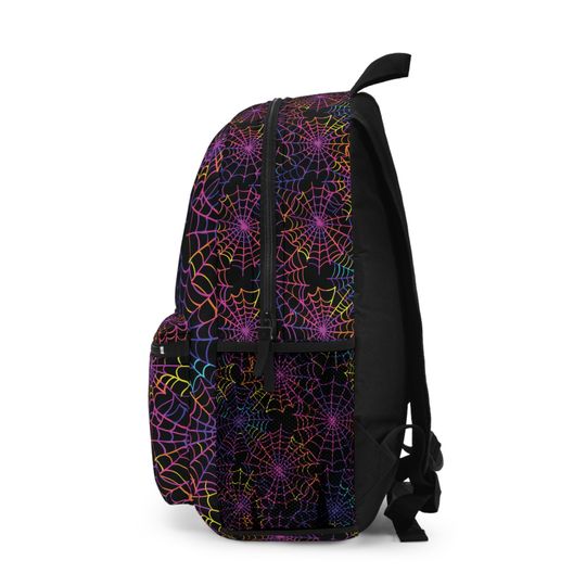 Neon Rainbow Spiderweb Backpack | Stylish and Durable School Bag | Perfect for Everyday Use