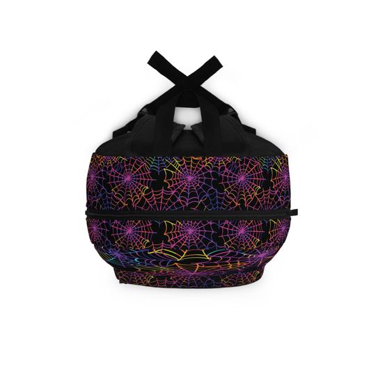 Neon Rainbow Spiderweb Backpack | Stylish and Durable School Bag | Perfect for Everyday Use
