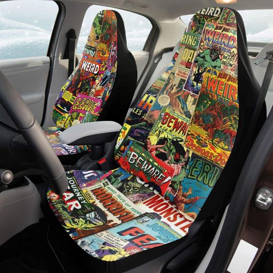 1950s Horror Comic Art - Car Seat Covers