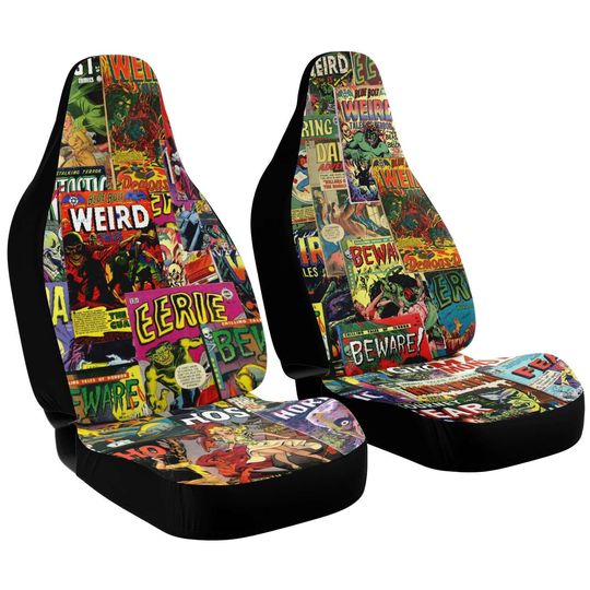 1950s Horror Comic Art - Car Seat Covers