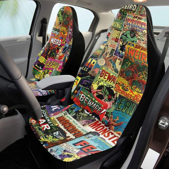 1950s Horror Comic Art - Car Seat Covers