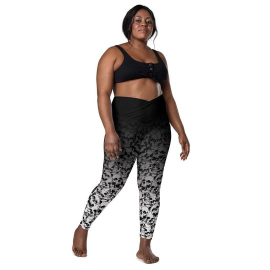 Skull Pattern Leggings with Pockets - Halloween - Goth - Emo - Spooky Season