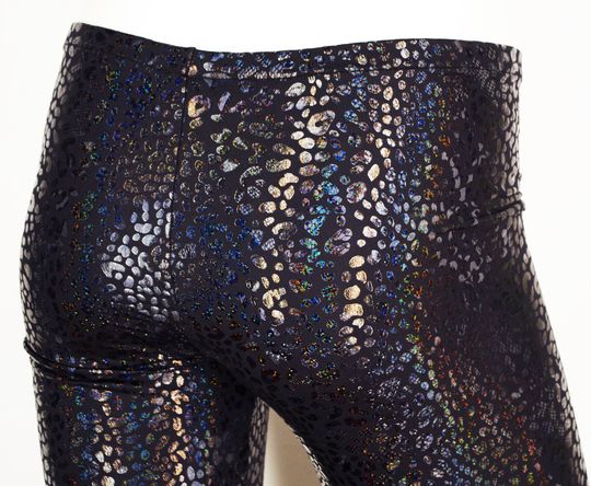 Festival Leggings Men's in Black Holographic Iridescent