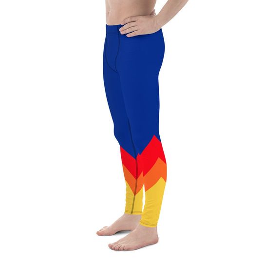 Retro Block Chevron Men's Leggings