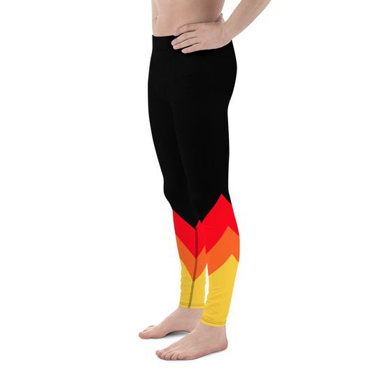 Retro Block Chevron Men's Leggings