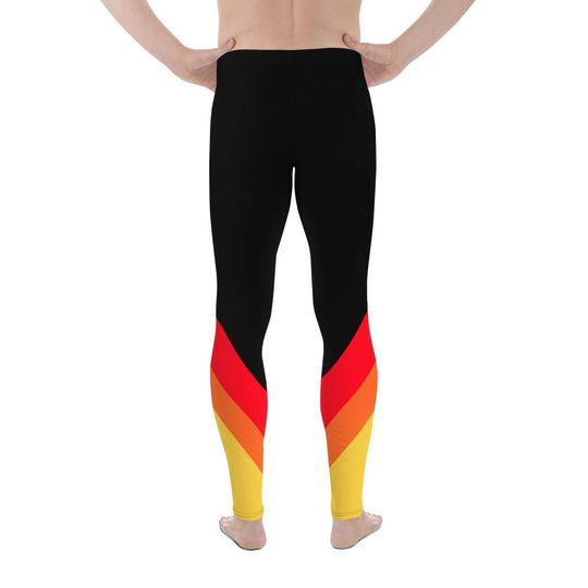 Retro Block Chevron Men's Leggings