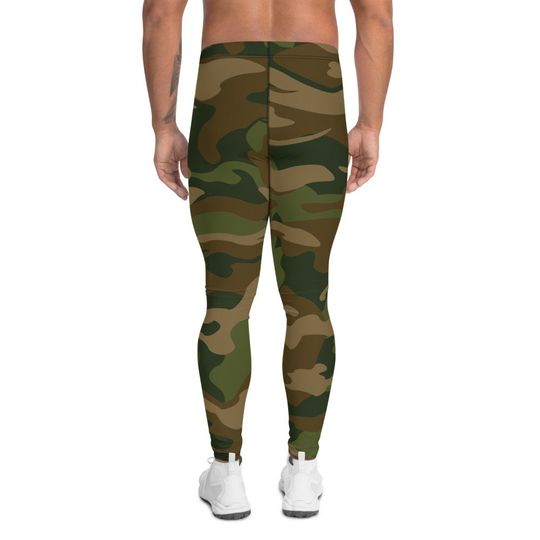 Camo Style Classic Green Camouflage Pattern Fashion Leggings for Men