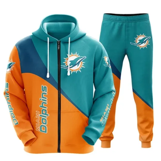 Miami Dolphins Men's Hoodie Jogger Sets, Sport Outfits