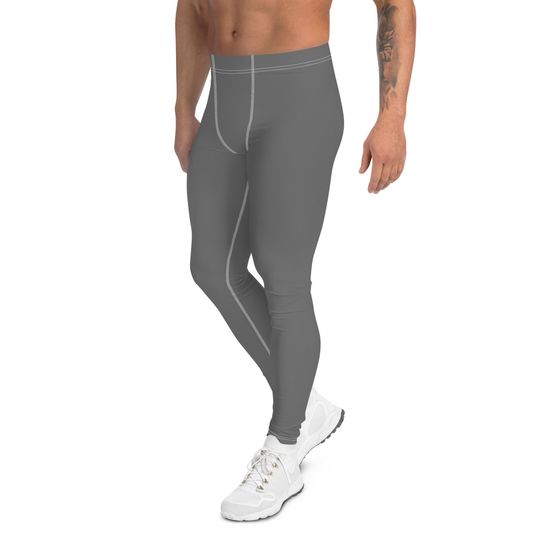 Gray Mens Leggings | Workout Leggings | Solid Color | Running Leggings