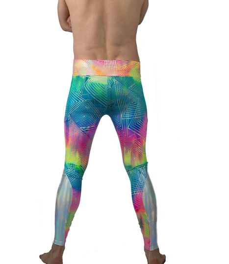 Neon Leggings Meggings Mens Leggings with pockets, EDC Outfit Burning Man