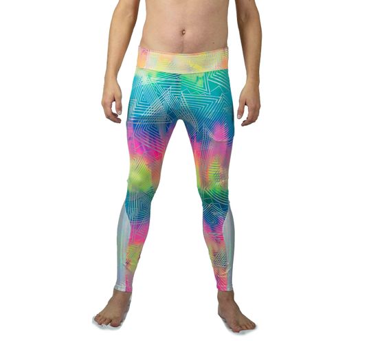 Neon Leggings Meggings Mens Leggings with pockets, EDC Outfit Burning Man