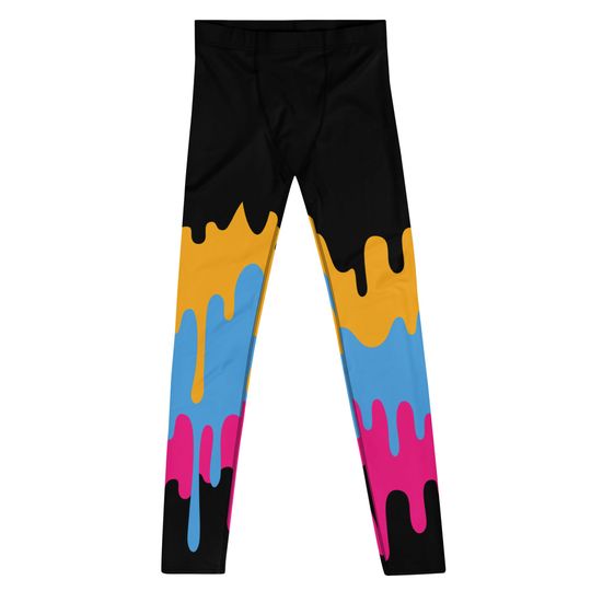 CMYK Ink Drip Men's Leggings | Training Pants | Mens Activewear
