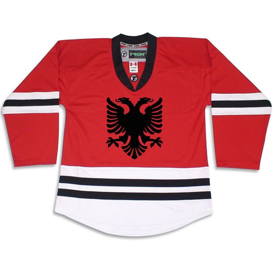 Customized Albania Eagle Hockey Jersey-Including Name