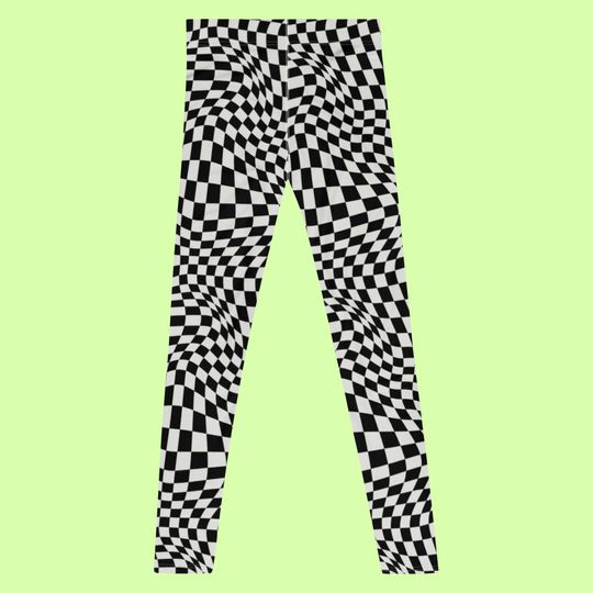 Checkerboard Op Art Man Leggings. Premium quality.