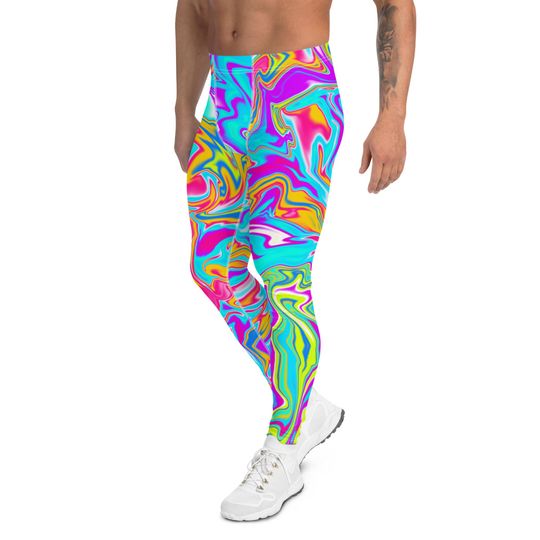 Men's Leggings, XS-3XL, Spandex, Tights, Psychedelic, Activewear, Stretch Pants