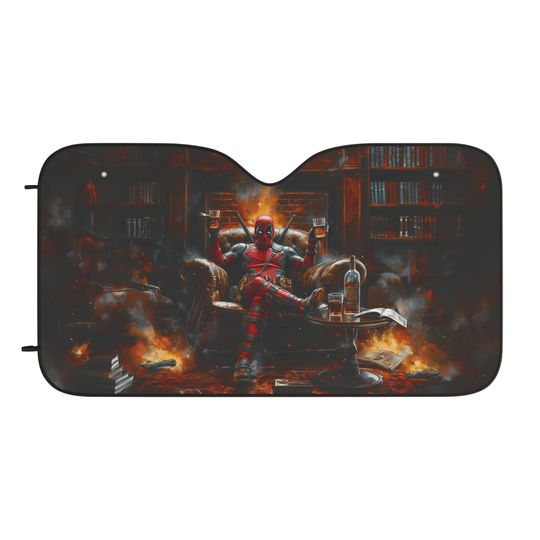 Deadpool Lounging Car Sun Shades
