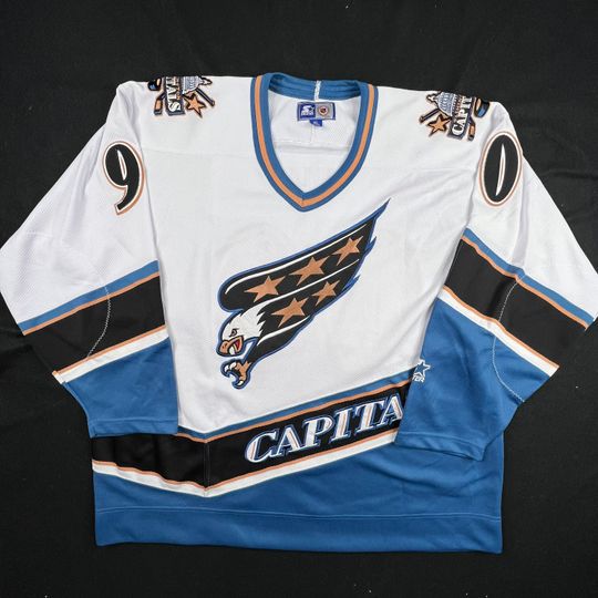 90s Joe Juneau Washington Capitals Screaming Eagle Starter Jersey Mens XL