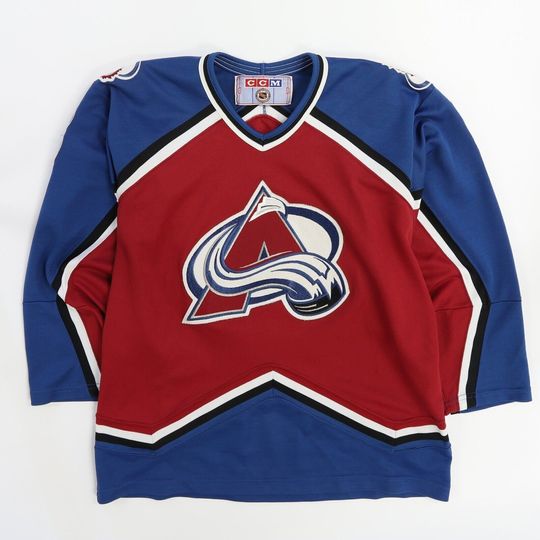 Vintage Colorado Avalanche Sandis Ozolinsh CCM Hockey Jersey Size Large 90s NHL