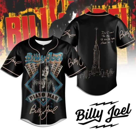 Billy Joel Piano Man Personalized Baseball Jersey