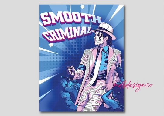 Downloadable Digital Print, Michael Jackson art poster, Digital print, Room decor
