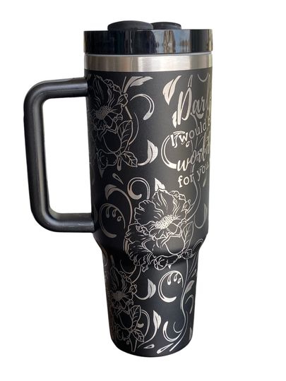 Darling I Would Burn the World For you Tumbler- Hades & Persephone Love Book Engraved Tumbler - Booktok Engraved Cup - Engraved Cup