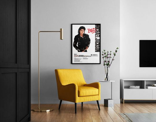 MICHAEL JACKSON / Bad / Digital printable, album cover, poster, home decor, gift idea